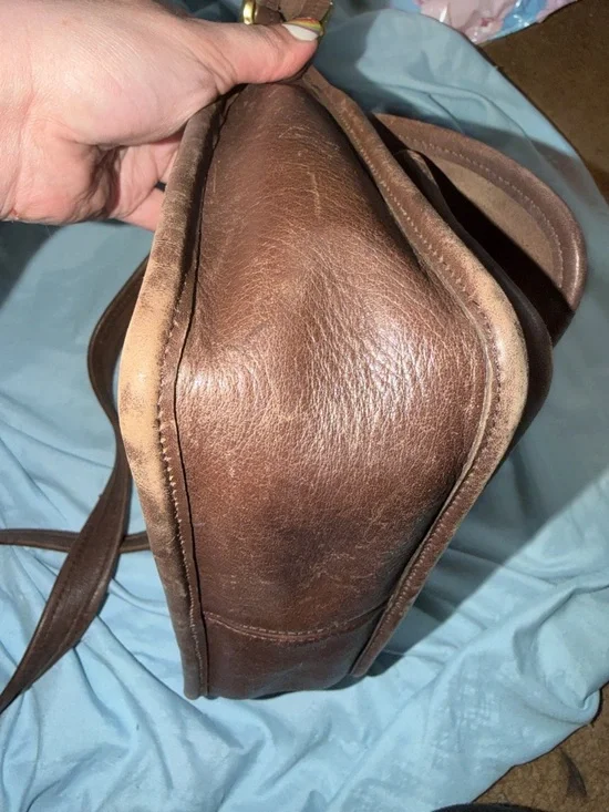 Vintage Coach Station Bag 9061 Brown Leather Crossbody USA Made Turnlock - Picture 12 of 14